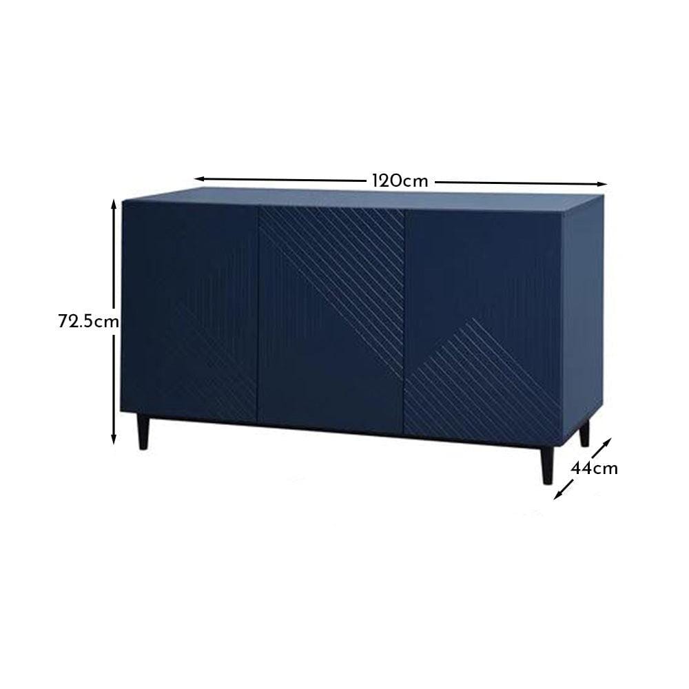 Outlet - Jack 3 Door Large Sideboard - Geometric Blue