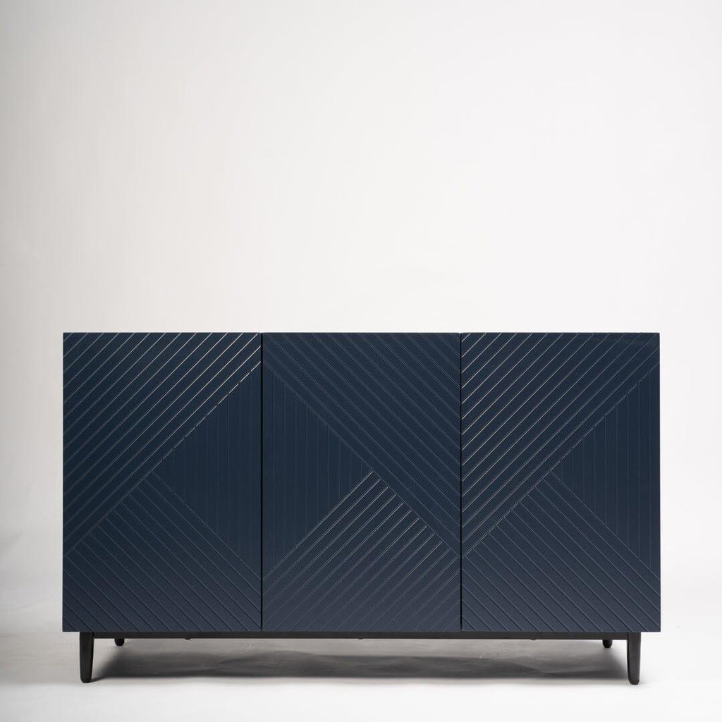 Outlet - Jack 3 Door Large Sideboard - Geometric Blue
