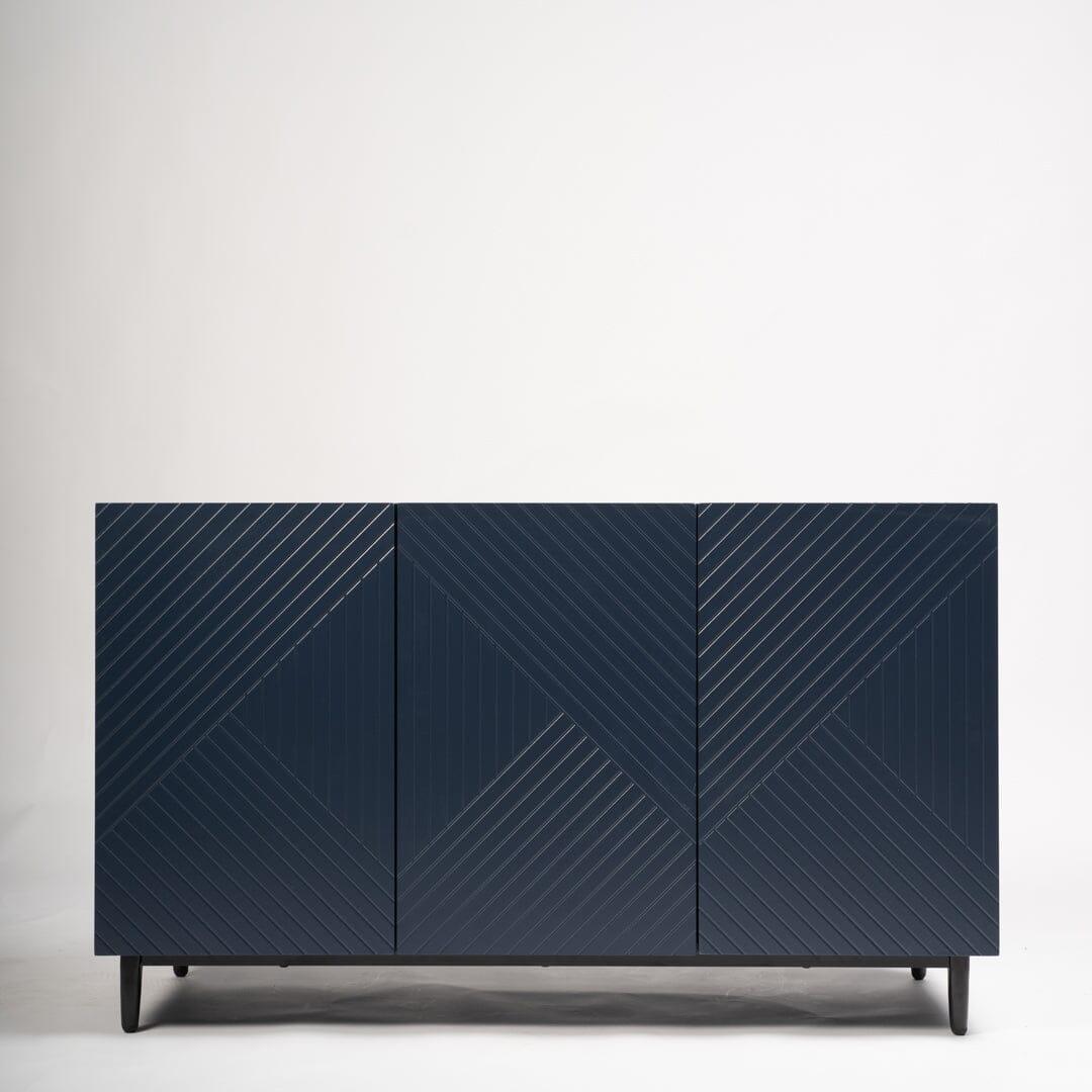 Outlet - Jack 3 Door Large Sideboard - Geometric Blue