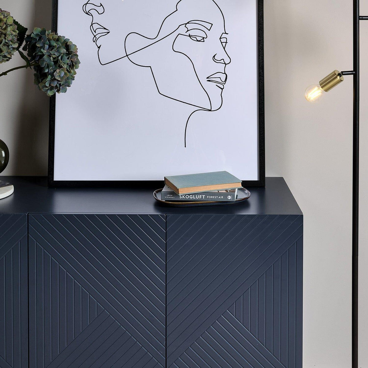Outlet - Jack 3 Door Large Sideboard - Geometric Blue
