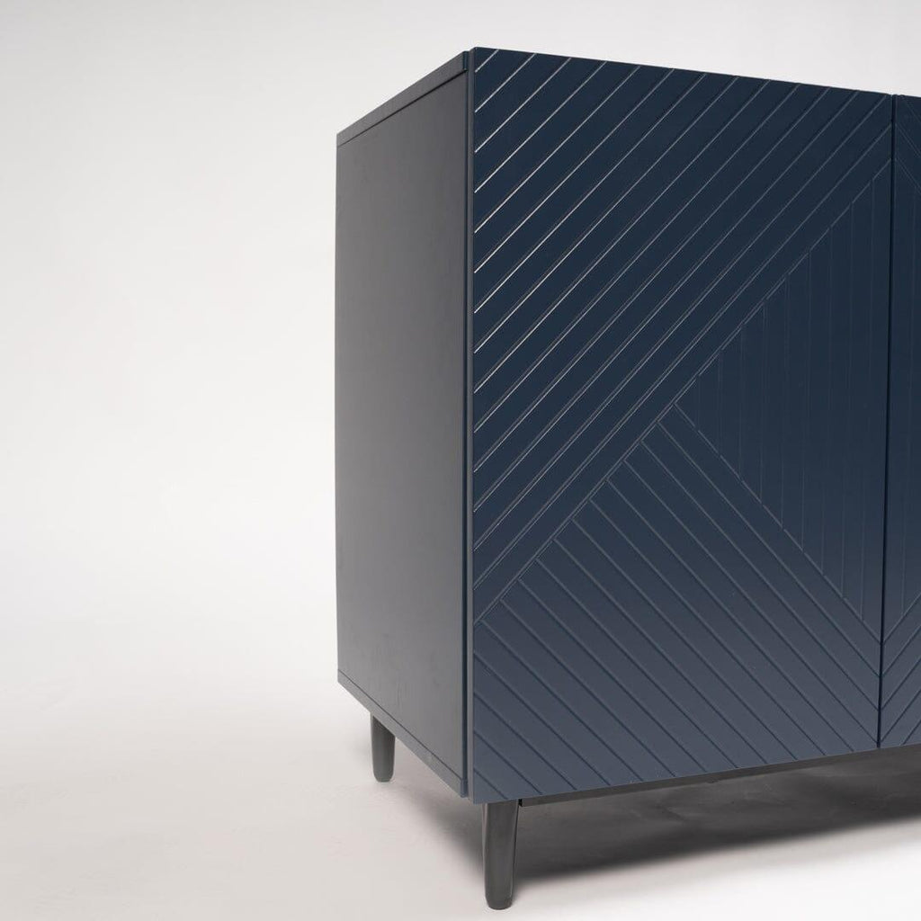 Outlet - Jack 3 Door Large Sideboard - Geometric Blue