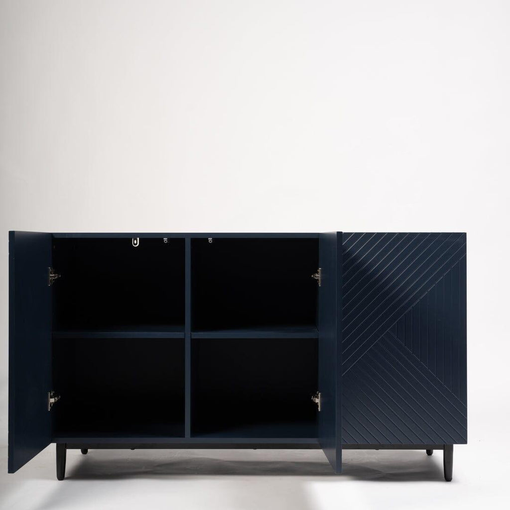 Outlet - Jack 3 Door Large Sideboard - Geometric Blue