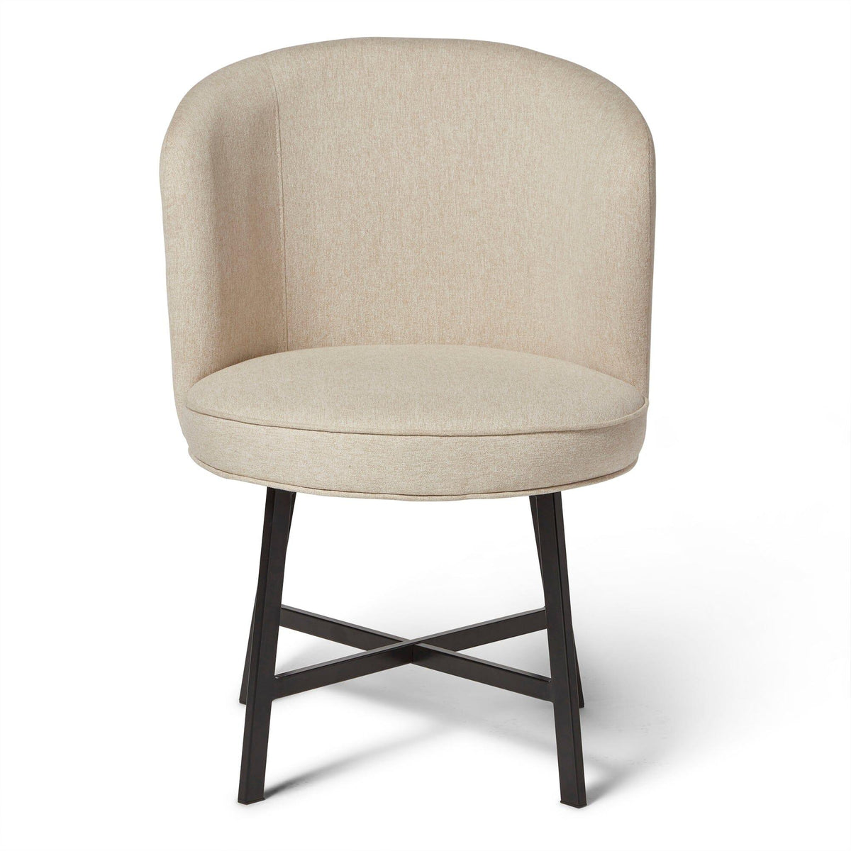 Jacob Sand Dining Chairs - Set of 2 - Black Legs