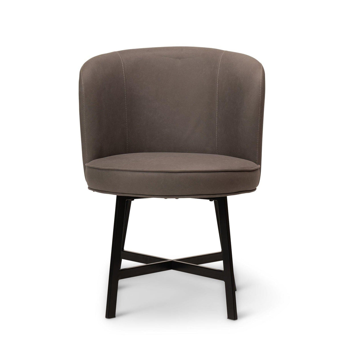 OUTLET - Jacob Grey Steel  Dining Chairs - Set of 2 - Black Legs