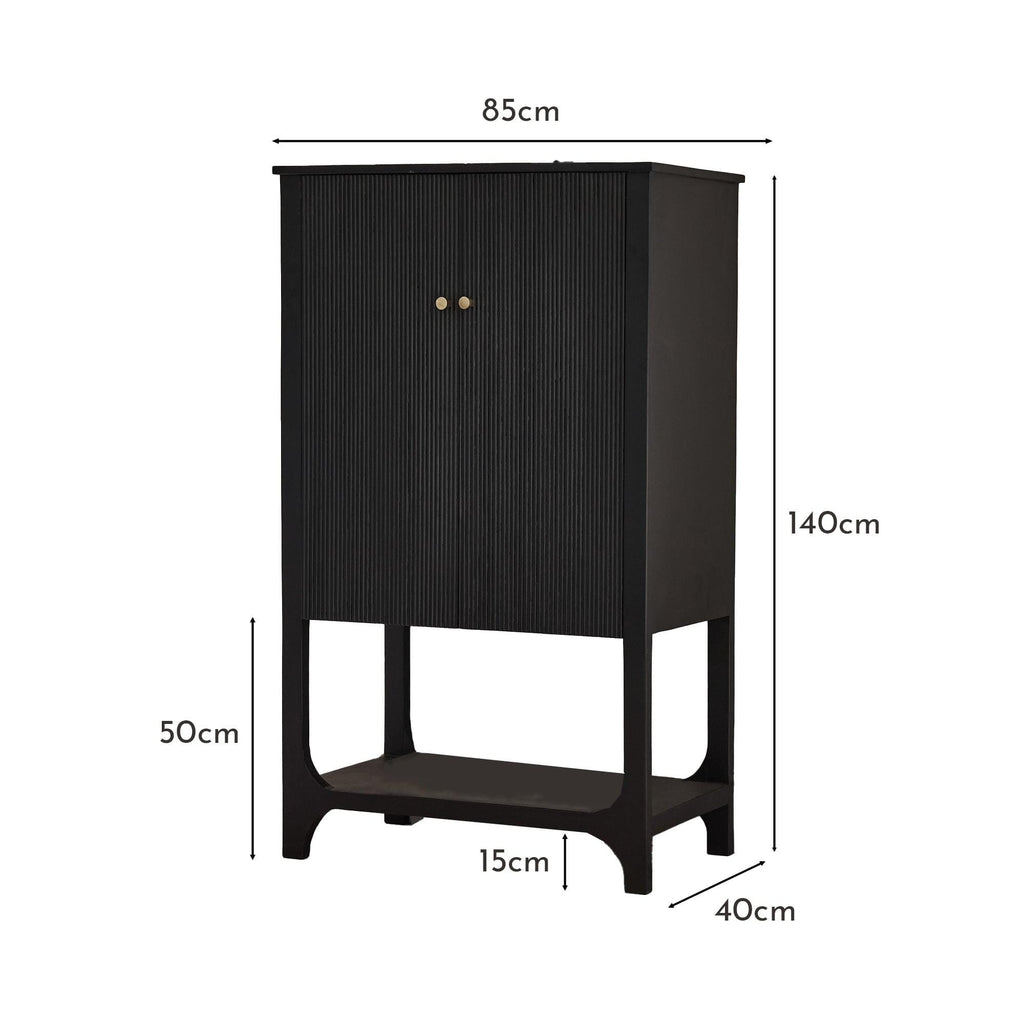 Outlet - Jade 2 Door Tall Cabinet - Black