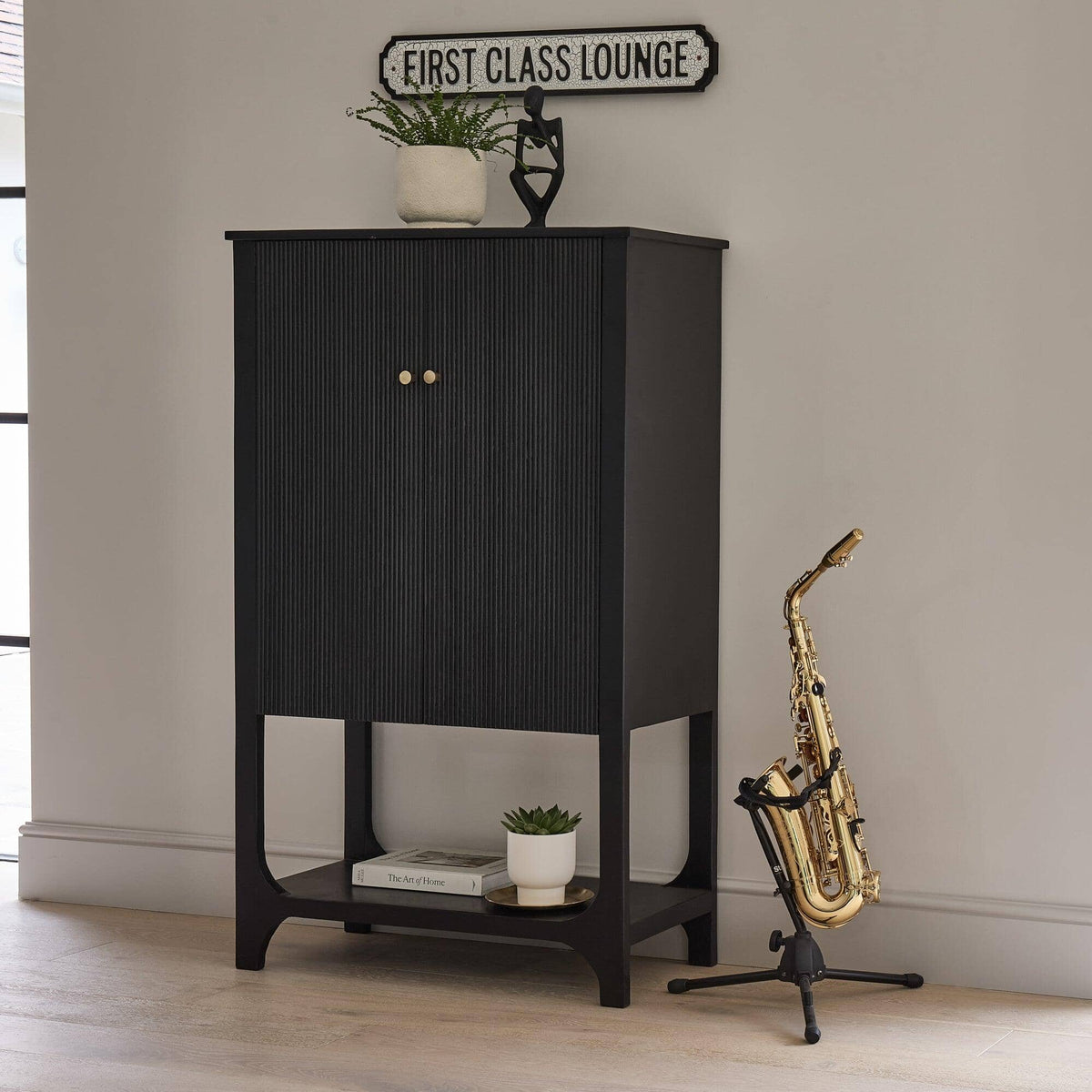 Outlet - Jade 2 Door Tall Cabinet - Black