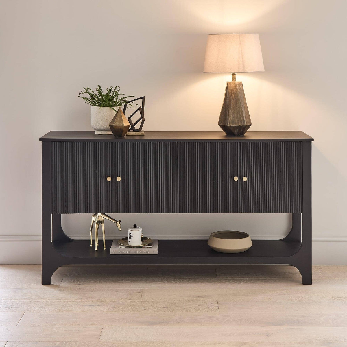 Outlet - Jade 4 Door Large Sideboard - Black