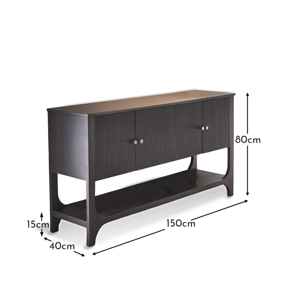 Outlet - Jade 4 Door Large Sideboard - Black