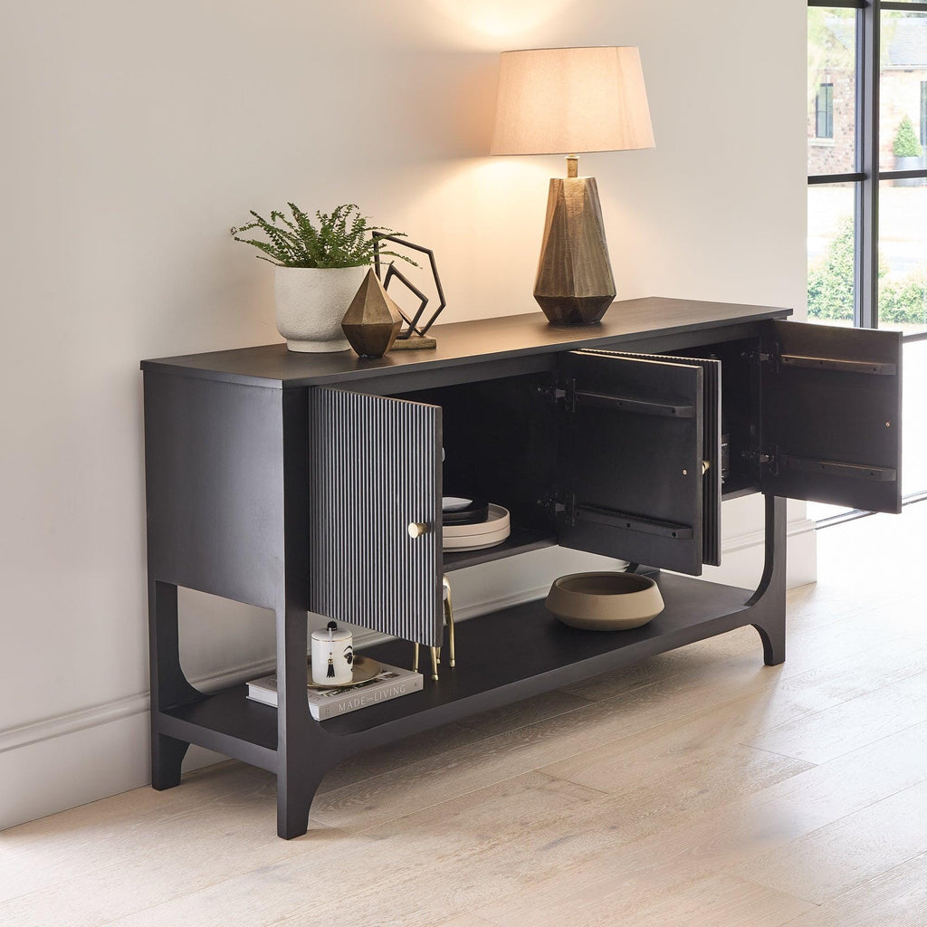 Outlet - Jade 4 Door Large Sideboard - Black
