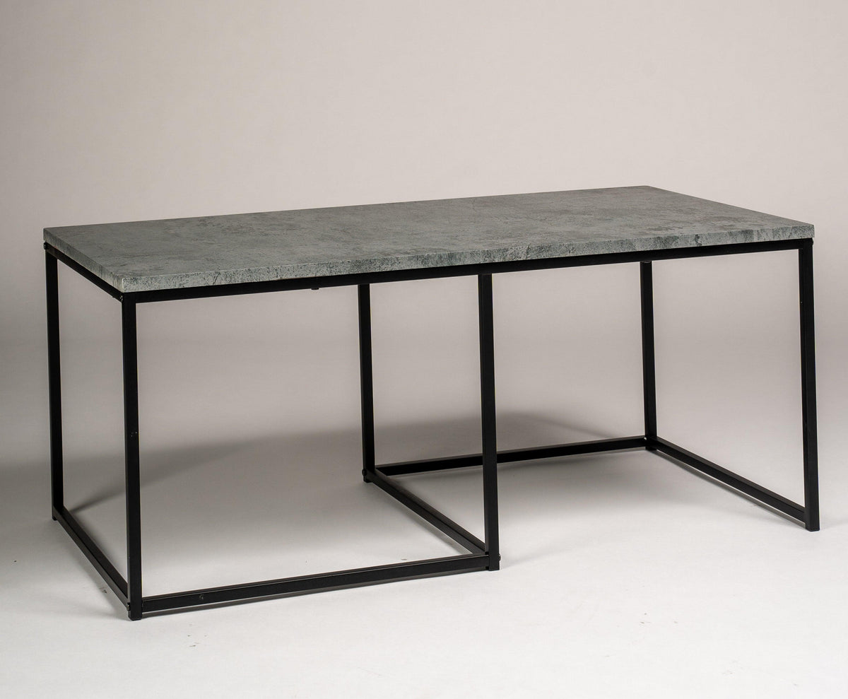 Jay Concrete Effect Coffee Table - Black Frame