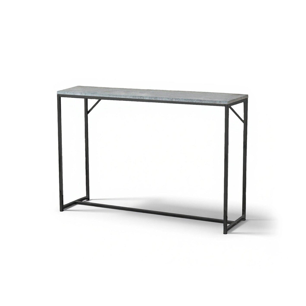 Jay Concrete Effect Console Table - Black Legs