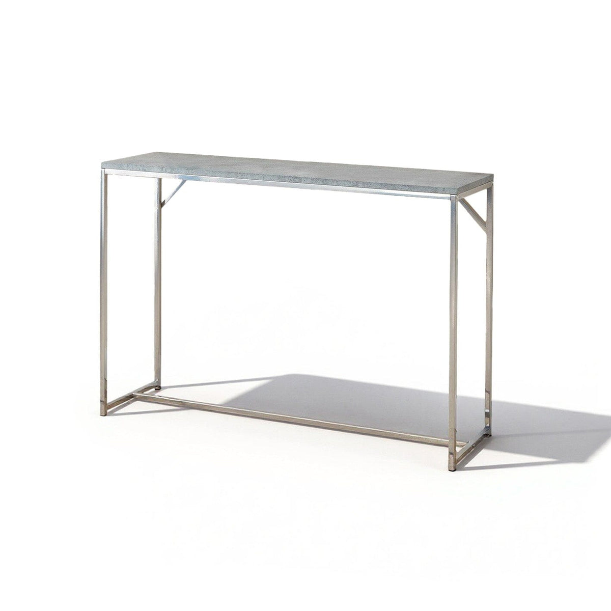 Jay Concrete Effect Console Table - Chrome Legs