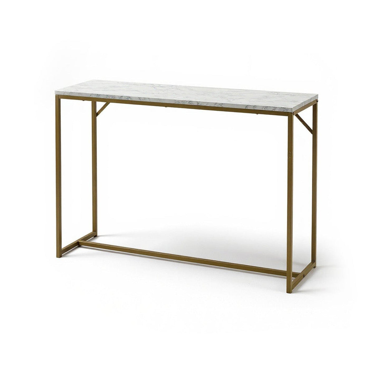 Jay Marble Effect Console Table - Chrome Legs
