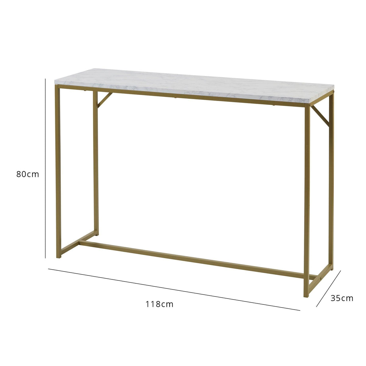 Jay Marble Effect Console Table - Gold Legs
