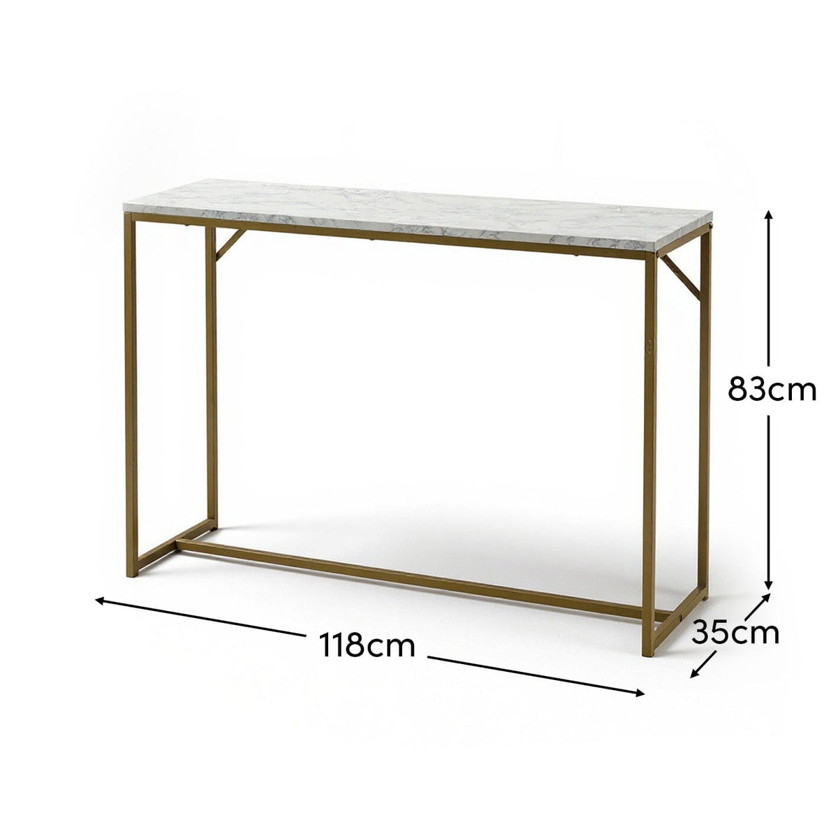 Jay Marble Effect Console Table - Chrome Legs