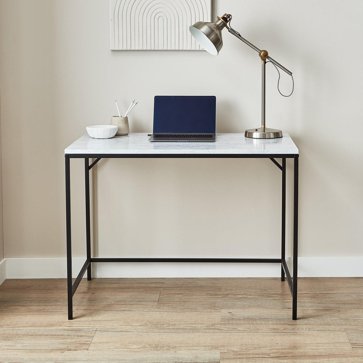 Jay Marble Effect Desk - Black