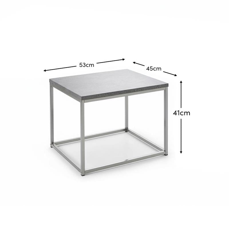 Jay Concrete Side Table - Chrome Frame