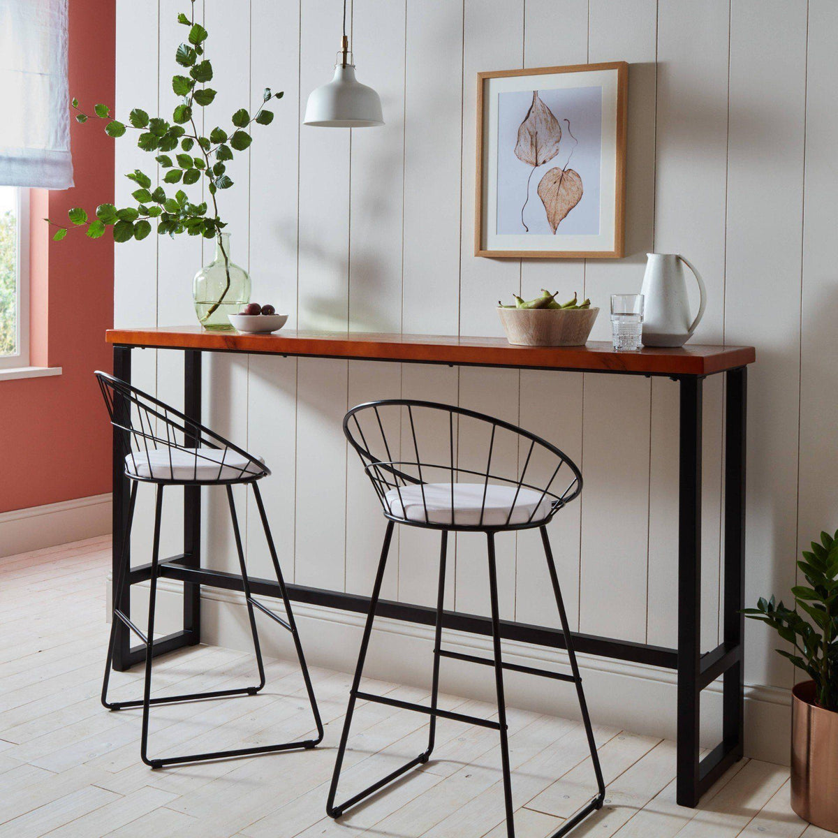 Jimmy Black Wire Barstool - Black Metal Legs