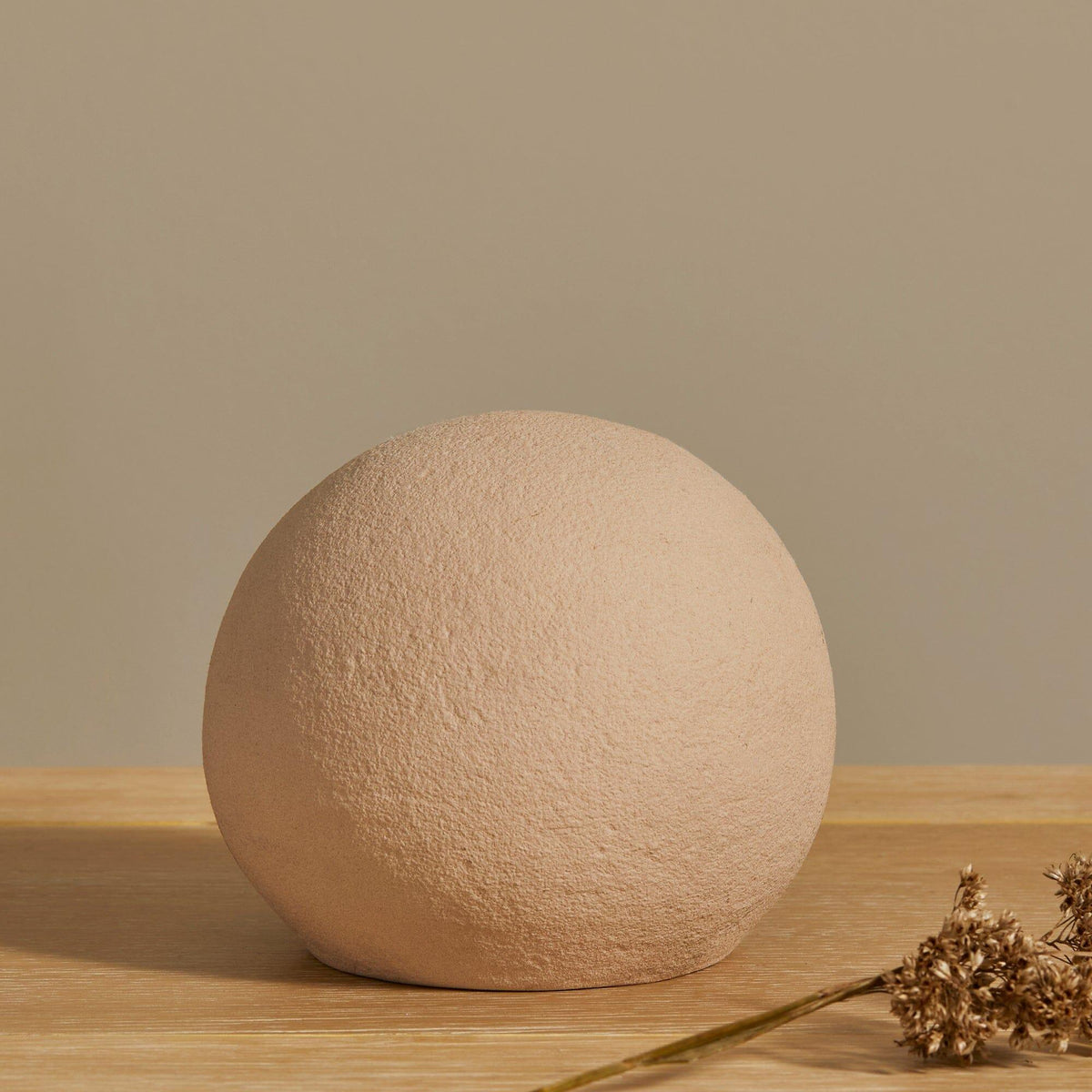 Outlet - Kelton 11cm Ceramic Ball Ornament - Taupe