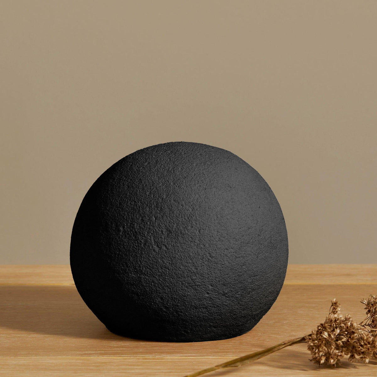 Outlet - Kelton 11cm Ceramic Ball Ornament - Black