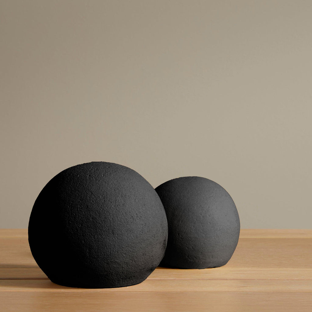 Outlet - Kelton 11cm Ceramic Ball Ornament - Black