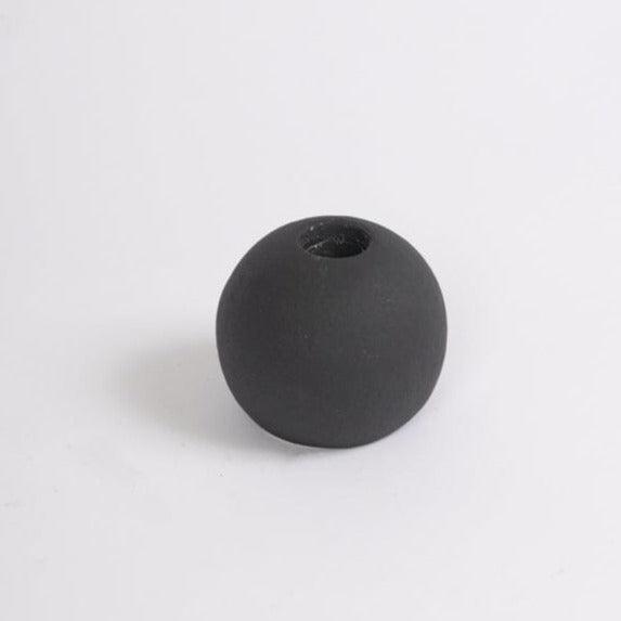OUTLET - Kelton 6cm Ceramic Taper Candle Holder - Set of 2 - Black