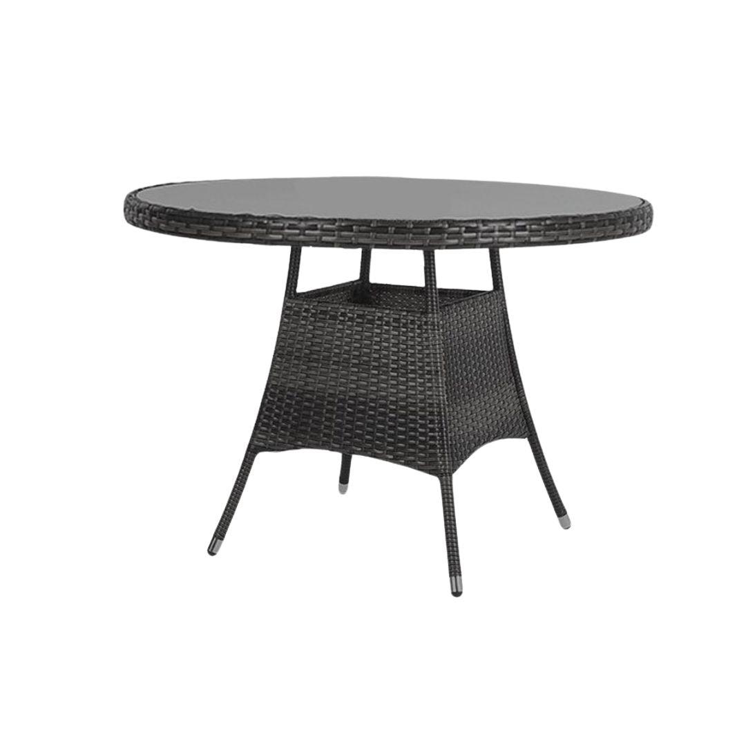 Kemble 4 Seater Garden Round Dining Table - Black