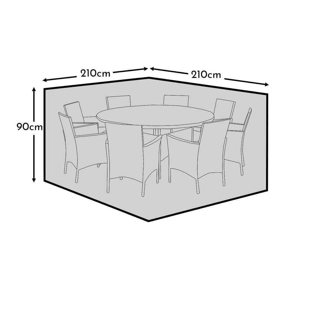 Large Round Garden Furniture Cover - Shiro & Ashby 8 Seater Sets