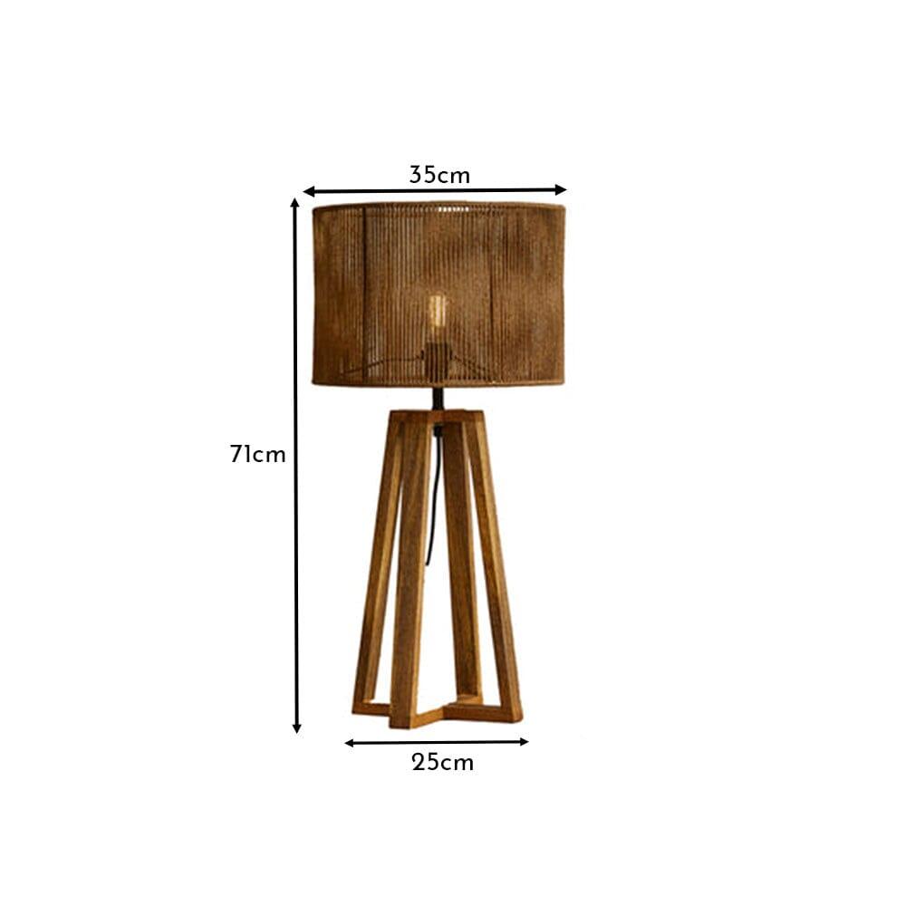 Outlet - Konduru Large Cross Base Natural Jute Table Light