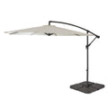 Cream Lean Over Parasol - 2.9m Round with Quartered Black Base