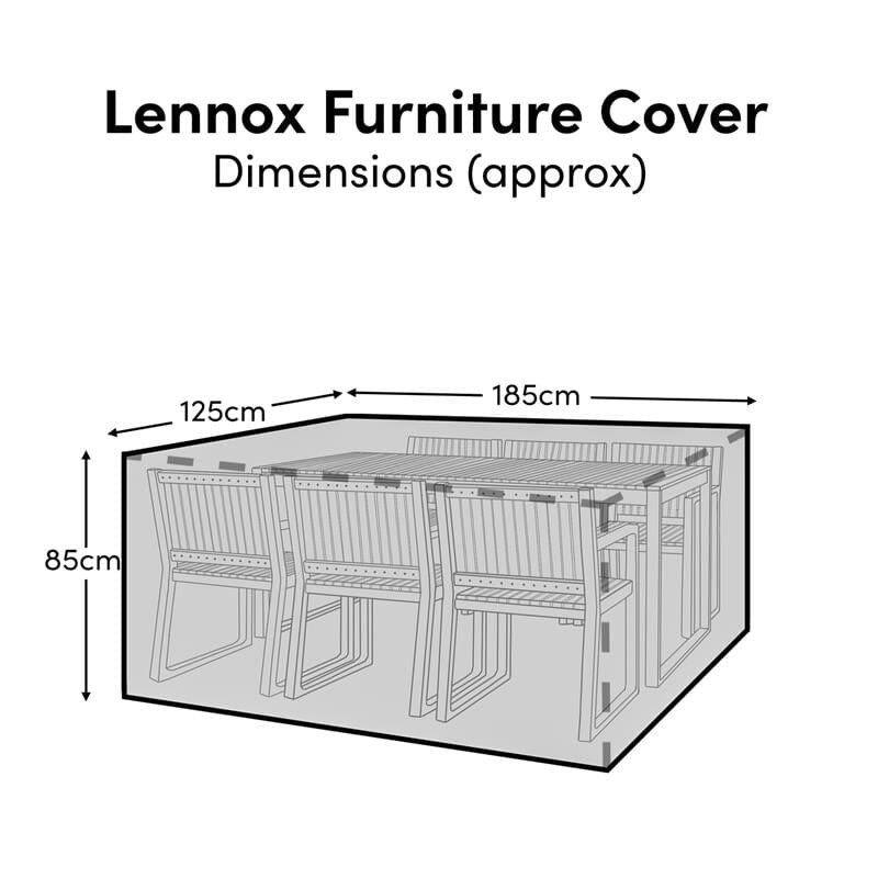 Rectangular Rain Cover 185x125x85cm  - Lennox 6 Seater