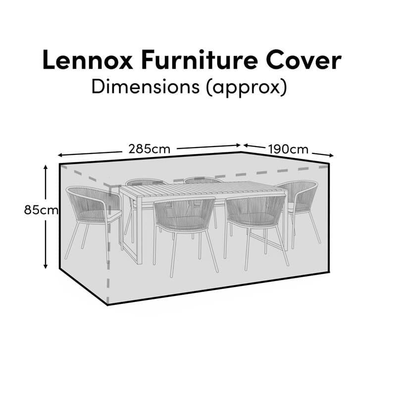 Rectangular Rain Cover 285x190x85cm - Ezra, Lennox, Palm & Shiro 6-8 Seater Sets