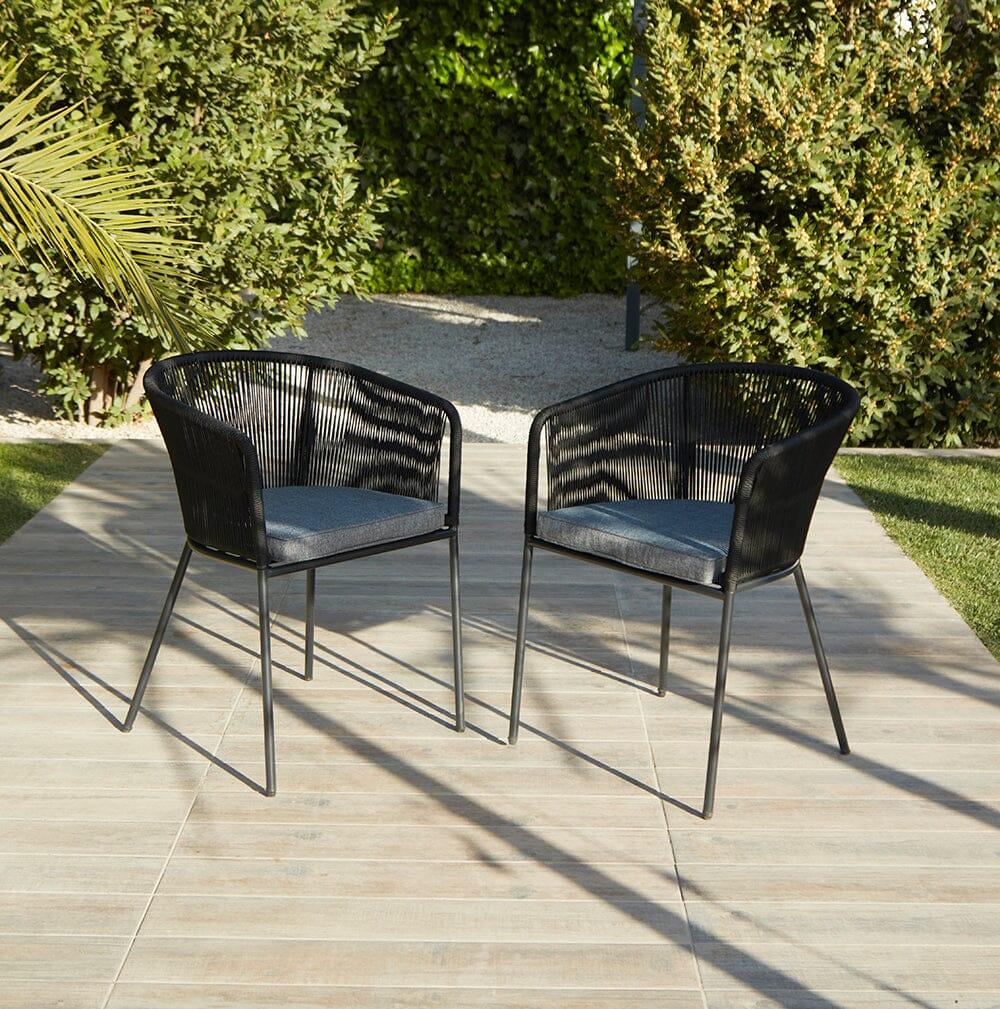 Lennox Table with 6 Black Hali Dining Chairs