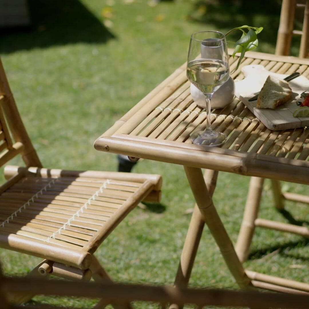 Lila Bamboo Garden Folding Chairs - Set of 2