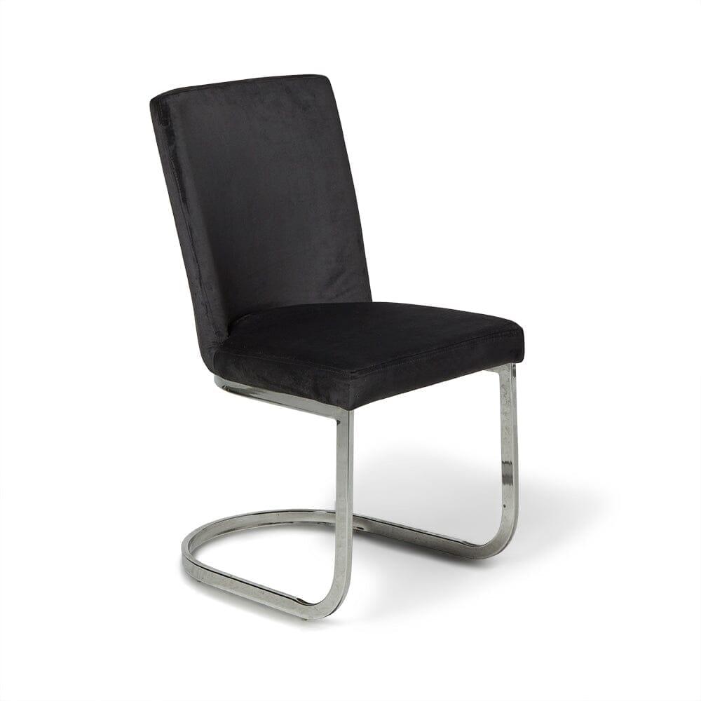 OUTLET - Lola dining chair - black with chrome legs