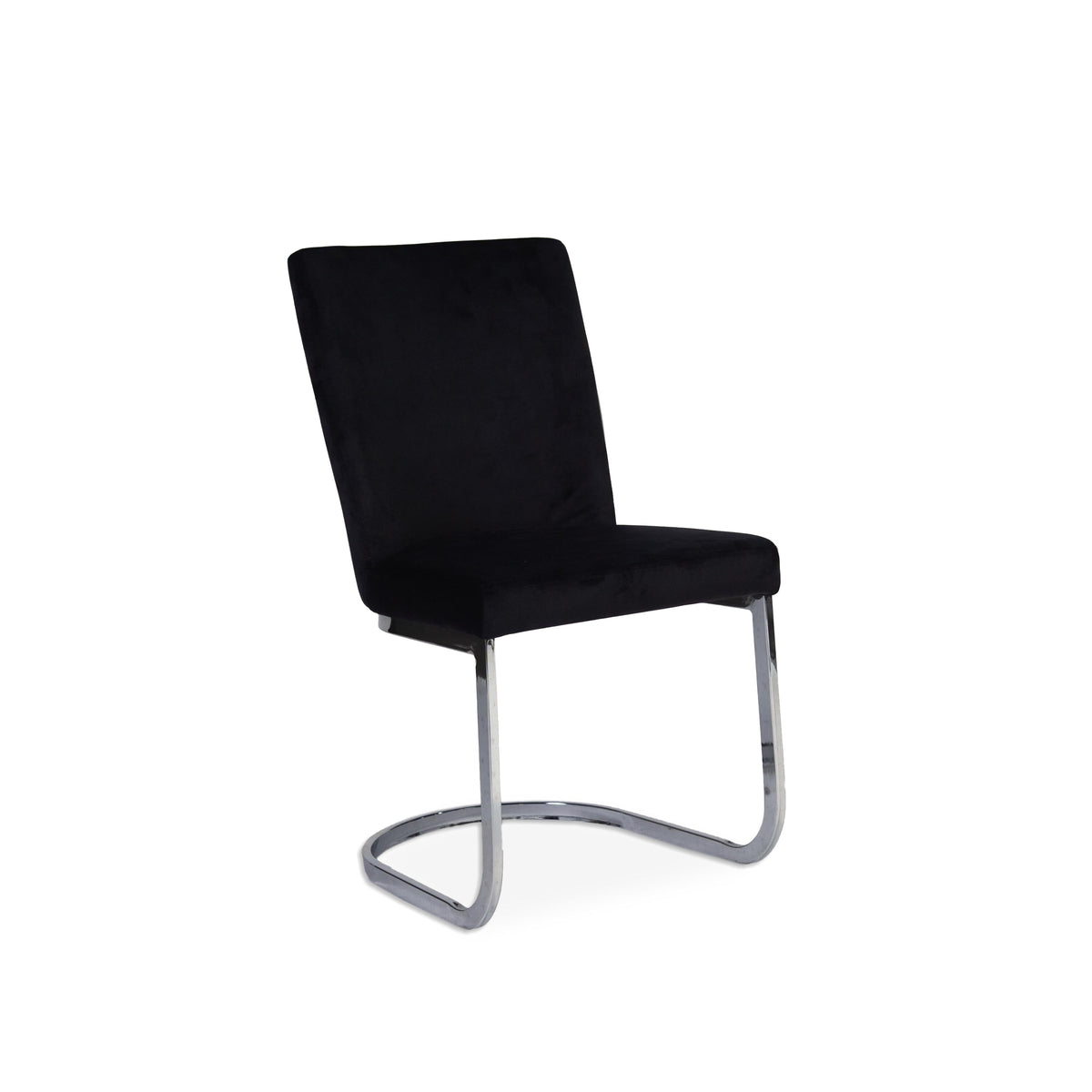 Lola Black Dining Chairs - Set of 2 - Chrome Legs