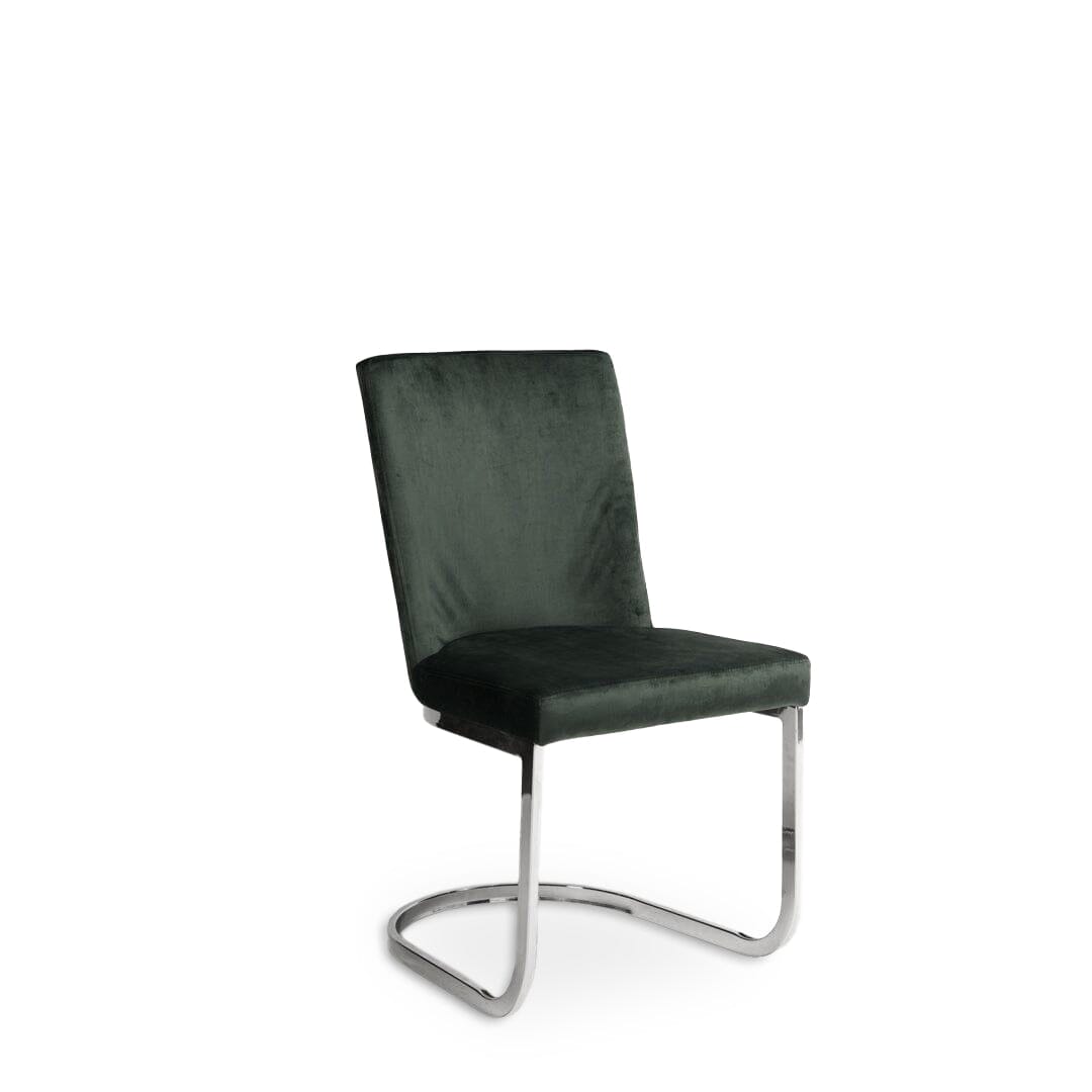 Lola Green Dining Chairs - Set of 2 - Chrome Legs