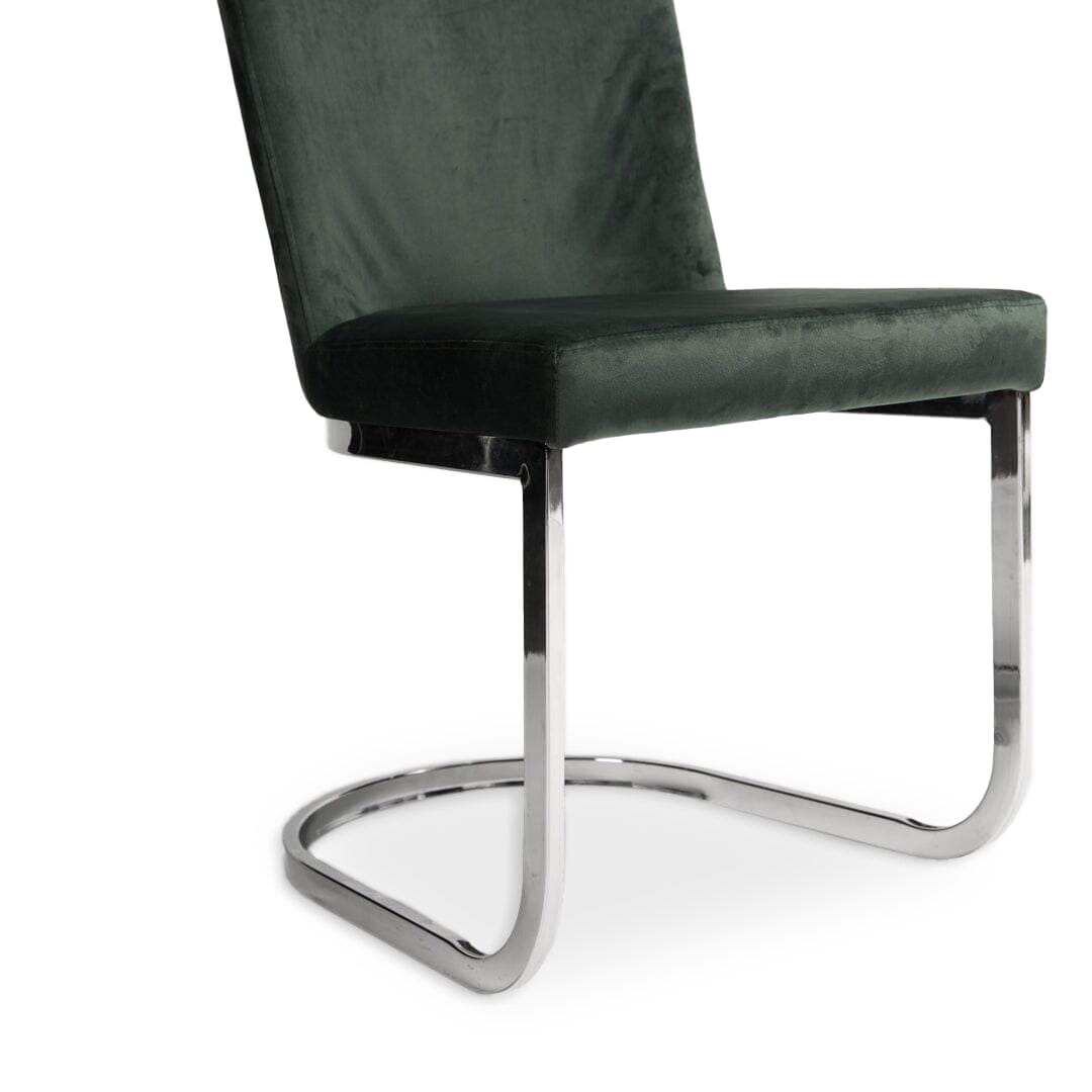 Lola Green Dining Chairs - Set of 2 - Chrome Legs