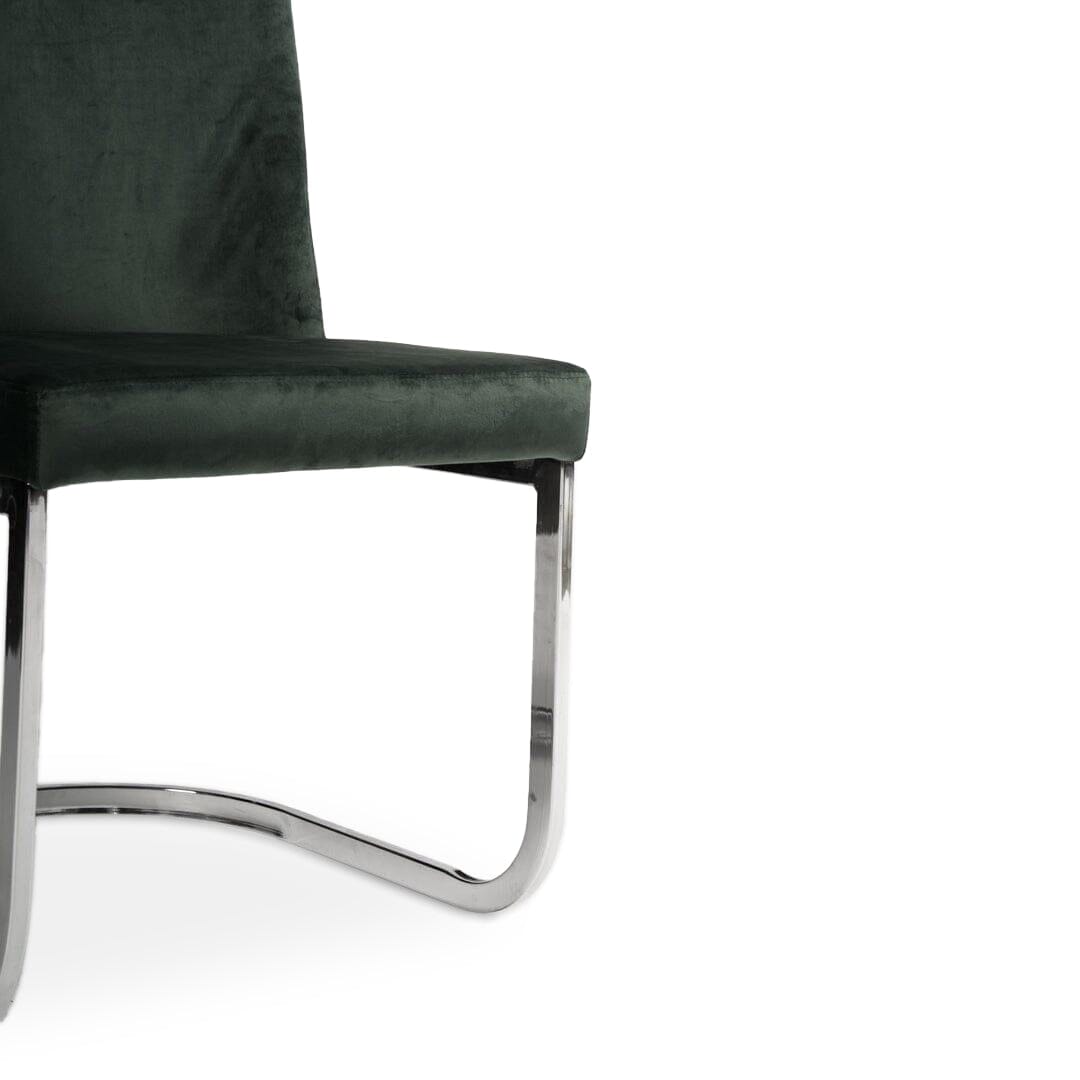 Lola Green Dining Chairs - Set of 2 - Chrome Legs