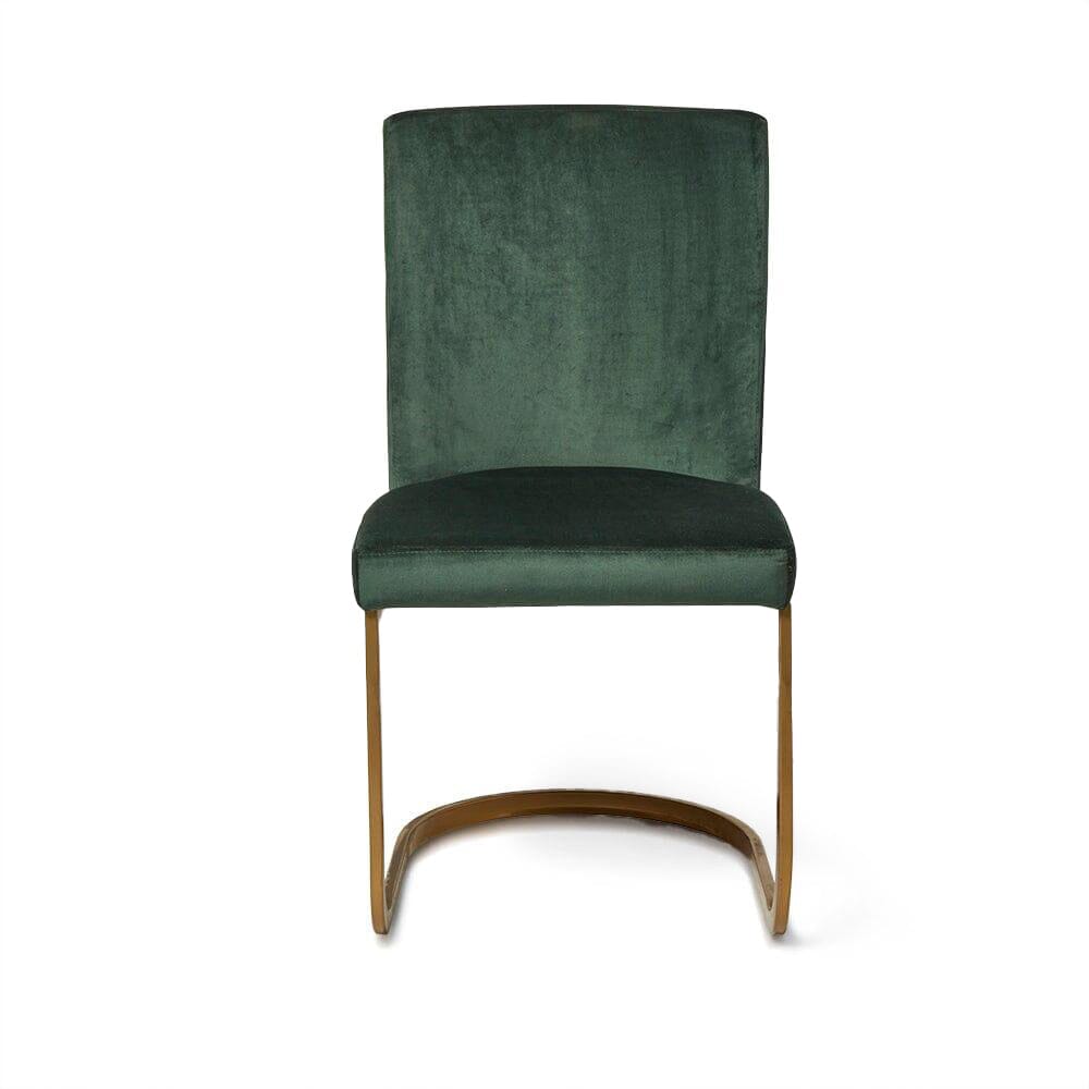 OUTLET - Lola Green Dining Chairs - Set of 2 - Gold Legs
