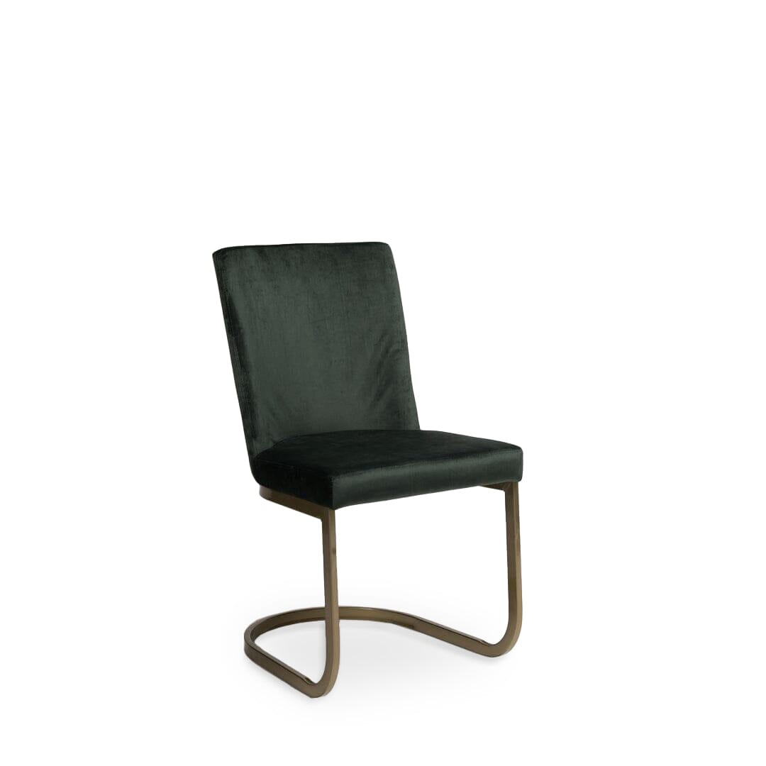 OUTLET - Lola Green Dining Chairs - Set of 2 - Gold Legs