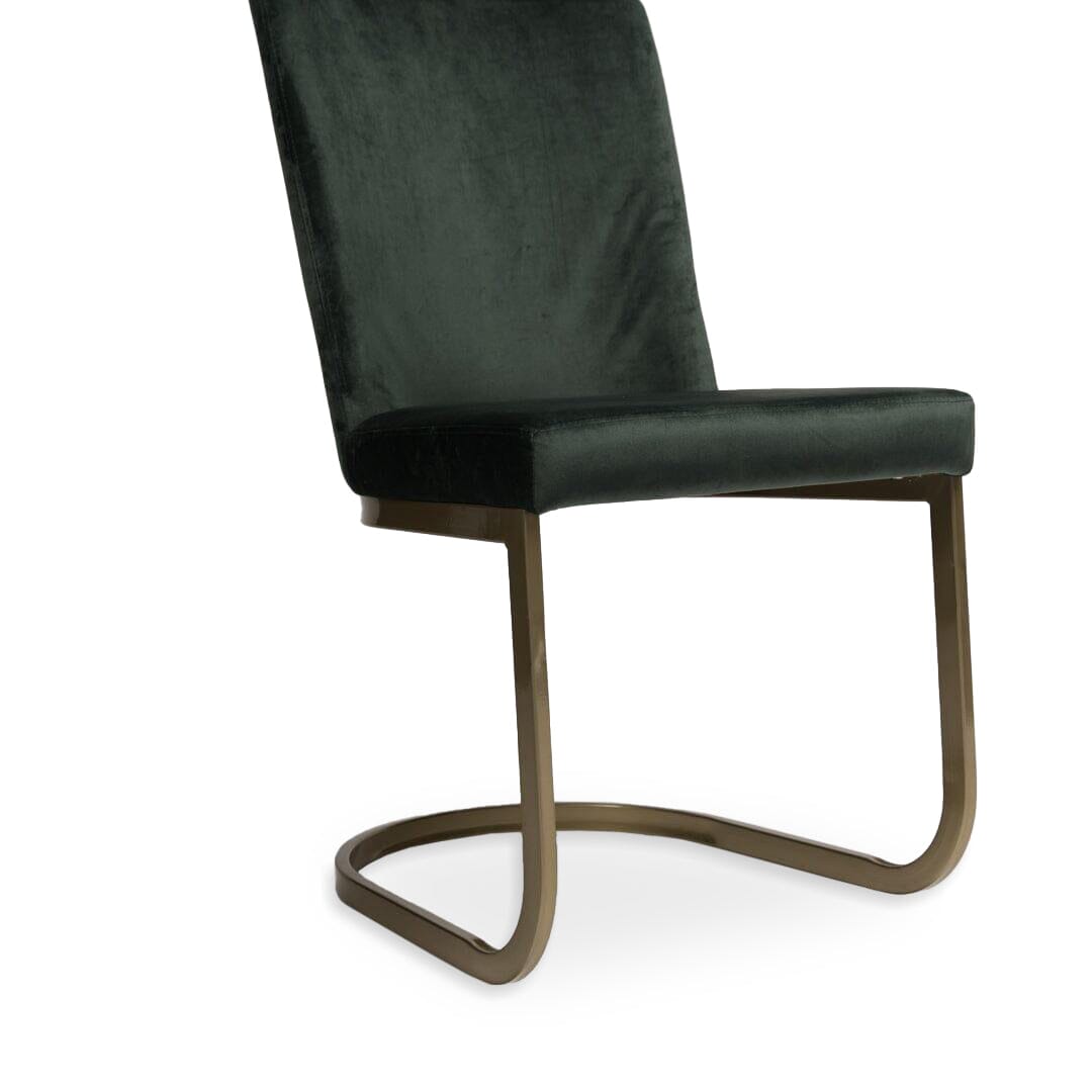OUTLET - Lola Green Dining Chairs - Set of 2 - Gold Legs