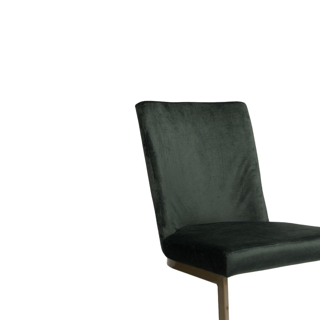 OUTLET - Lola Green Dining Chairs - Set of 2 - Gold Legs