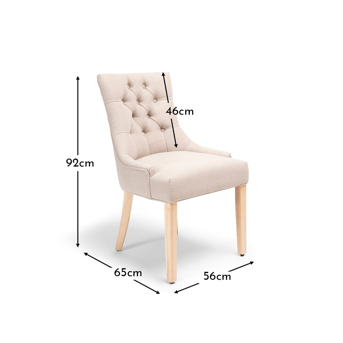 Louis Sand Dining Chairs - Set of 2 - Whitewash Legs