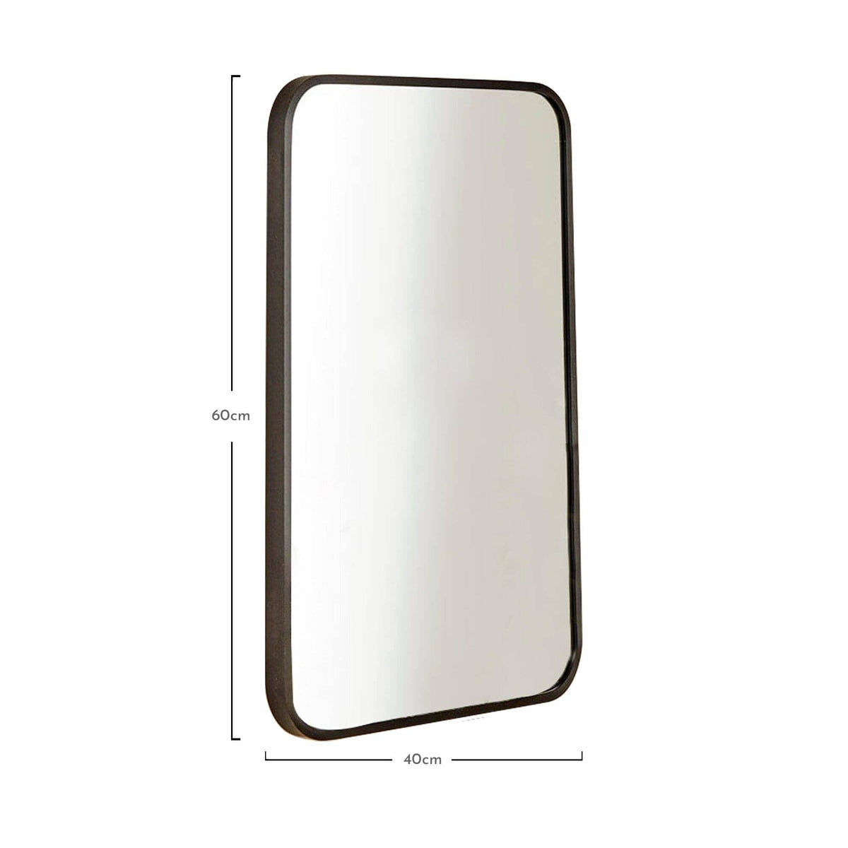 OUTLET - Lyndon 60X40cm Metal Rectangular Mirror - Black