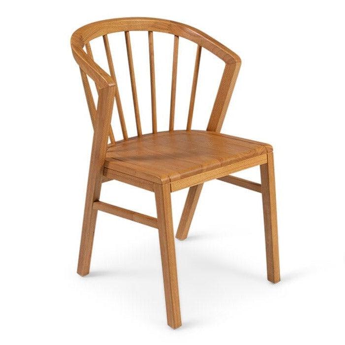 Mabel Oak Wooden Spindle Dining Chairs - Set of 2