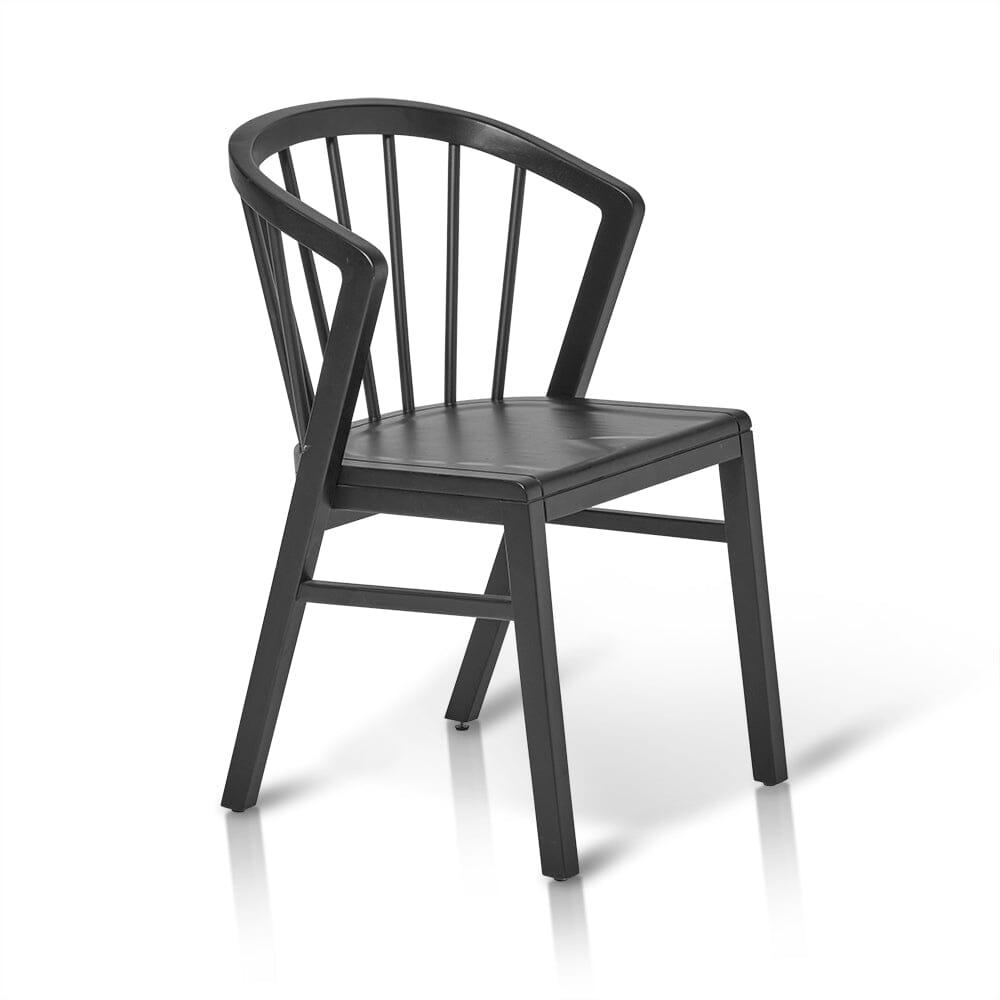 Mabel Black Wooden Spindle Dining Chairs - Set of 2