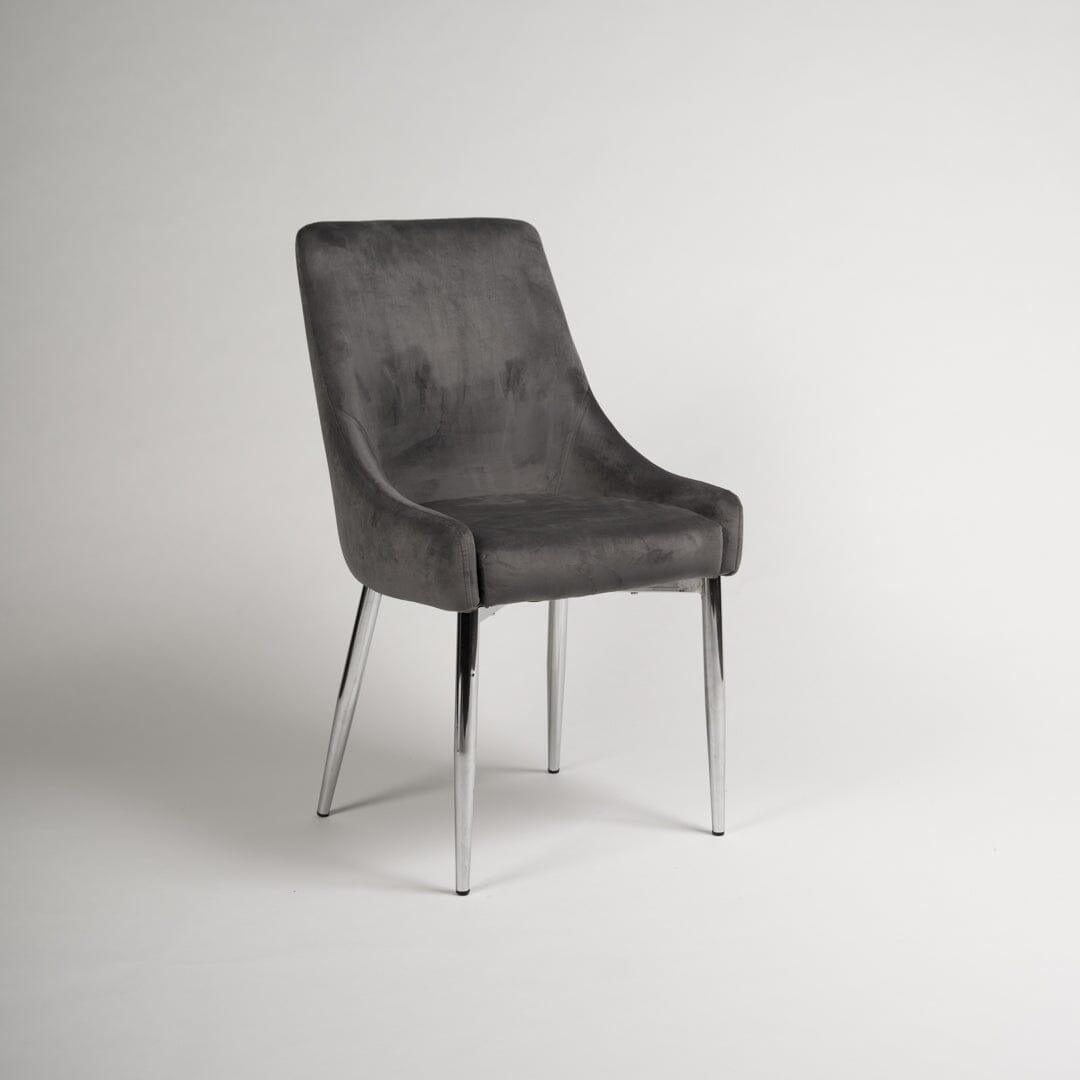 Outlet - Maeve Dining Chairs - Set of 2 - Grey & Chrome