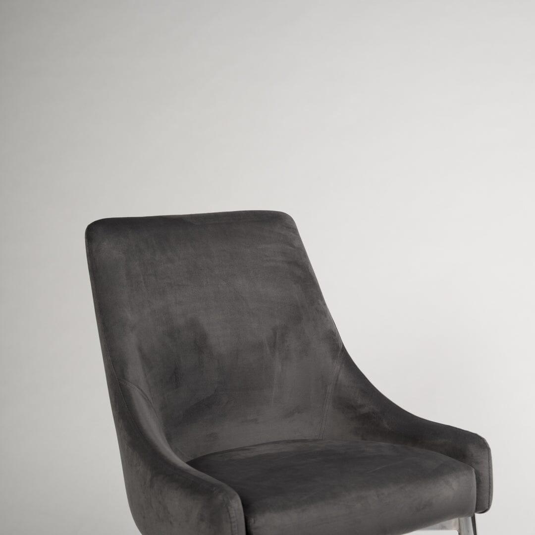 Outlet - Maeve Dining Chairs - Set of 2 - Grey & Chrome