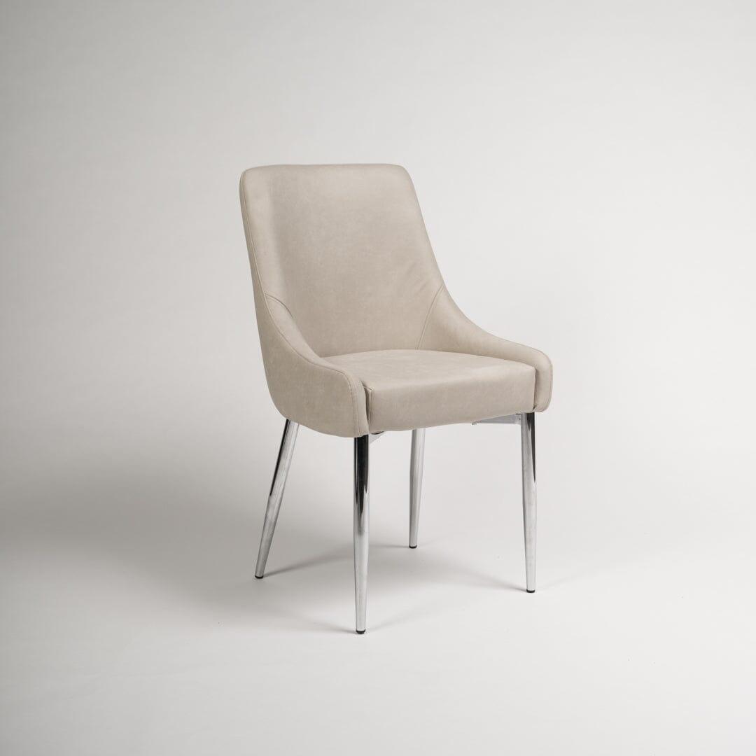 Outlet - Maeve Dining Chairs - Set of 2 - Stone & Chrome